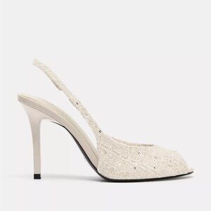 New Zara open toe fabric slingback shoes - US 9
